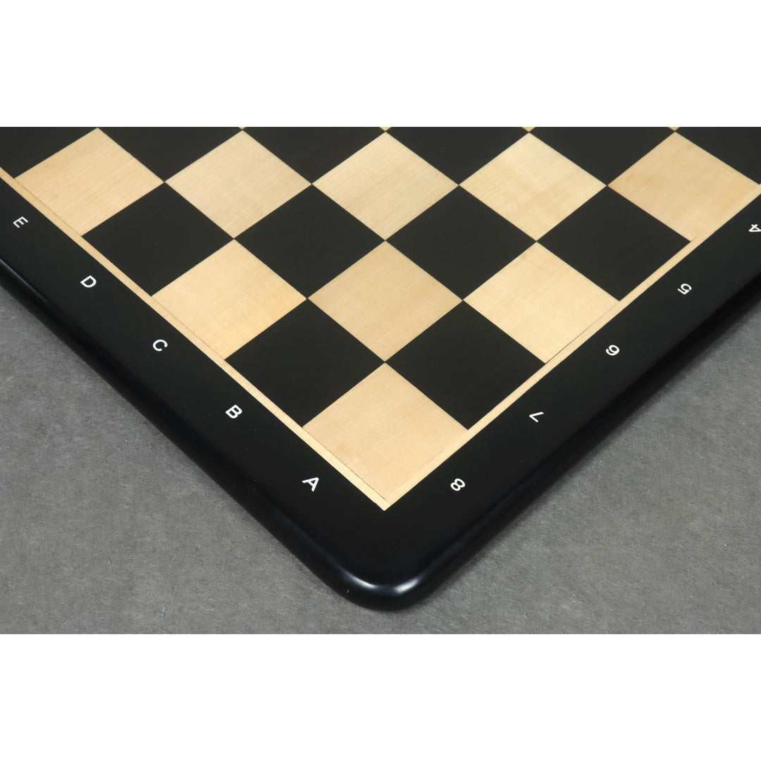 Slightly Imperfect 21" Ebony Wood & Maple Wood Chess board - Square of 55 mm - Algebraic Notations - Warehouse Clearance - Europe Shipping Only