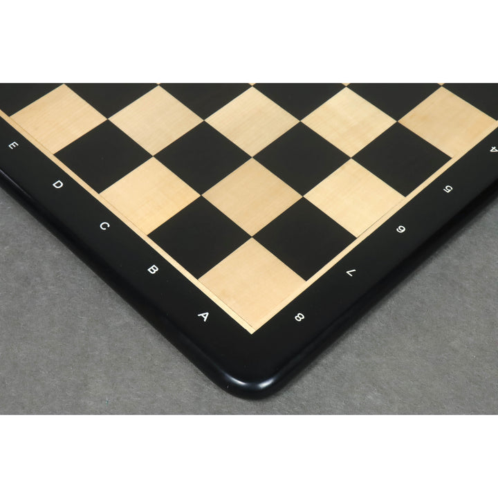 Slightly Imperfect 21" Ebony Wood & Maple Wood Chess board - Square of 55 mm - Algebraic Notations - Warehouse Clearance - Europe Shipping Only