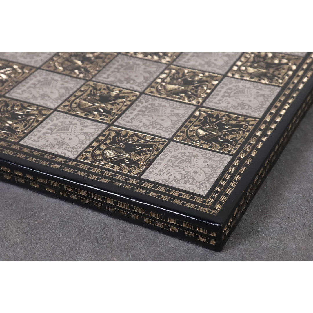 Sovereign Series Brass Metal Luxury Chess Pieces & Board Set- 14" - Unique Art - Warehouse Clearance - USA Shipping Only