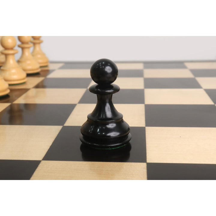 Slightly Imperfect Piatigorsky Cup Reproduced Chess Set- Chess Pieces Only- Ebony Wood – 5″ King