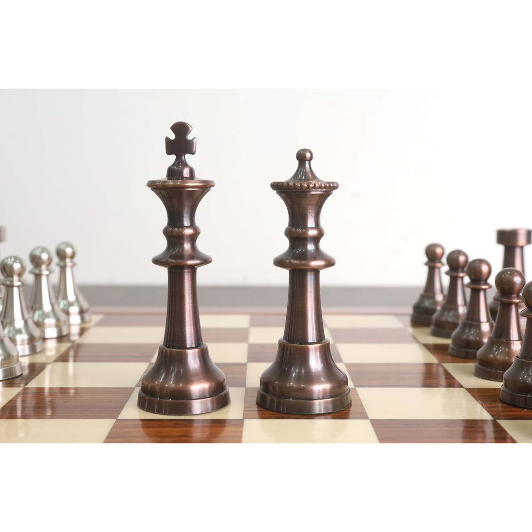 3,5" luksusowy zestaw szachów z mosiądzu - tylko elementy - miedź antyczna