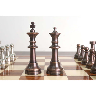 3.5" Elegance Series Brass Metal Luxury Chess Set - Pieces Only- Antiqued Copper