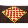 Full diagonal view of the 20" Leuchars wooden printed chess board with gloss finish.