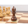 Hand-carved golden rosewood bishop piece from the 3.2 inch weighted Staunton set.