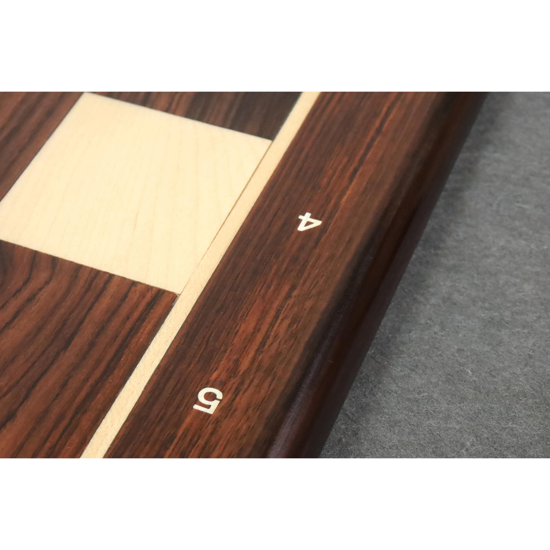 Slightly Imperfect 21" Flat Chessboard in Rosewood & Maple Wood - 55 mm Square- Algebraic Notations - Warehouse Clearance - Europe Shipping Only