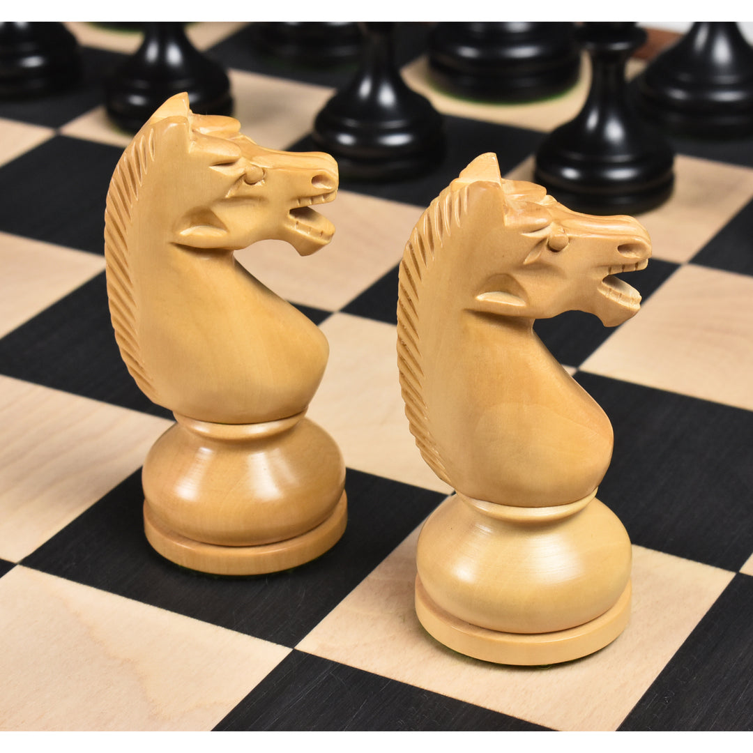 Slightly Imperfect 4.5" Circa 1960's Soviet Russian Chess Set - Chess Pieces Only-Double Weighted Boxwood - Warehouse Clearance - USA Shipping Only