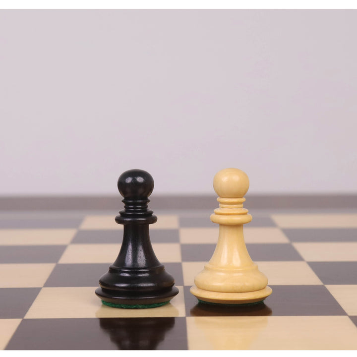 Set da scacchi di lusso “Spiraled Steed” da 8,3 cm, leggermente imperfetto - Solo pezzi - Ebano e bosso