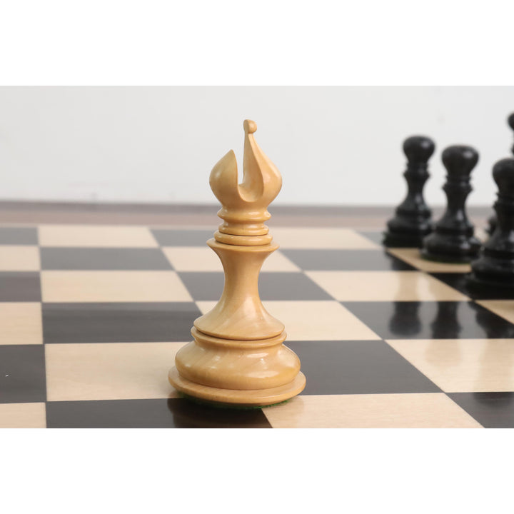 Combo de la série Goliath Jeu d'échecs de luxe Staunton - Pièces en bois d'ébène avec planche et boîte