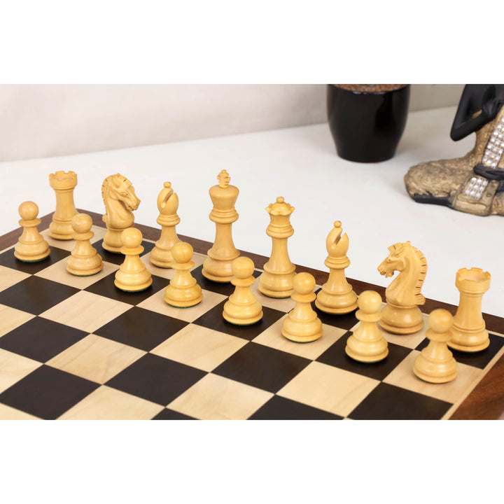 16" Craftsman Folding Magnetic Travel Chess Set – Ebony & Maple Wood Board with Ebonized Pieces | Luxurious Gift Set