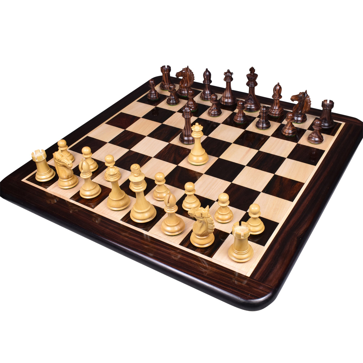 Slightly Imperfect 3.9" Exclusive Alban Staunton Chess Set- Chess Pieces Only - Triple Weighted Rosewood