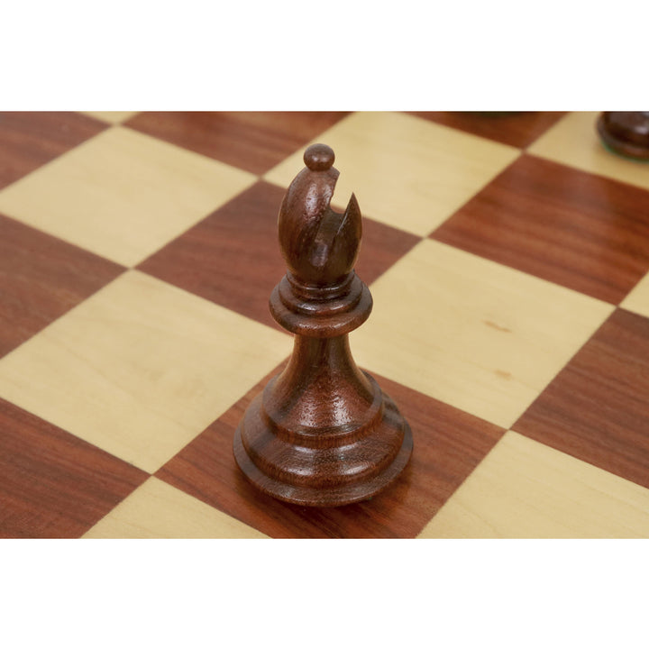 Slightly Imperfect 4" Fierce Knight Staunton Chess Set- Chess Pieces Only - Golden Rosewood & Boxwood