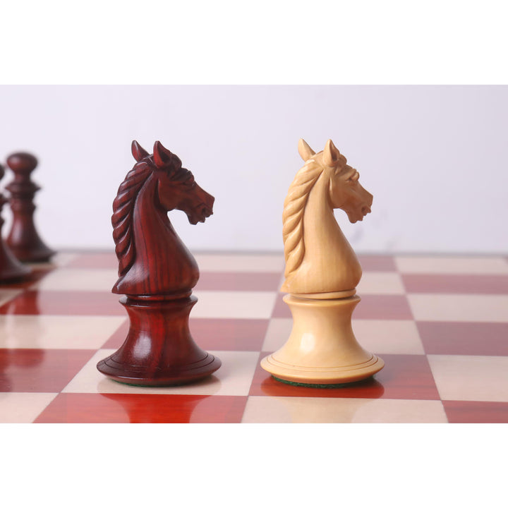 Combo of 4.3" Aristocrat Series Luxury Staunton Chess Set - Pieces in Bud Rosewood & Boxwood with Board and Box