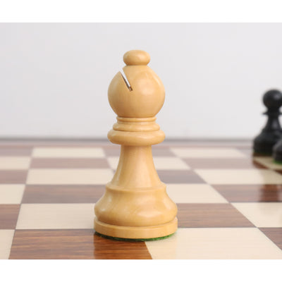 Combo of Compact Size Tournament Chess set - Pieces in Ebonised Boxwood with Board and Box