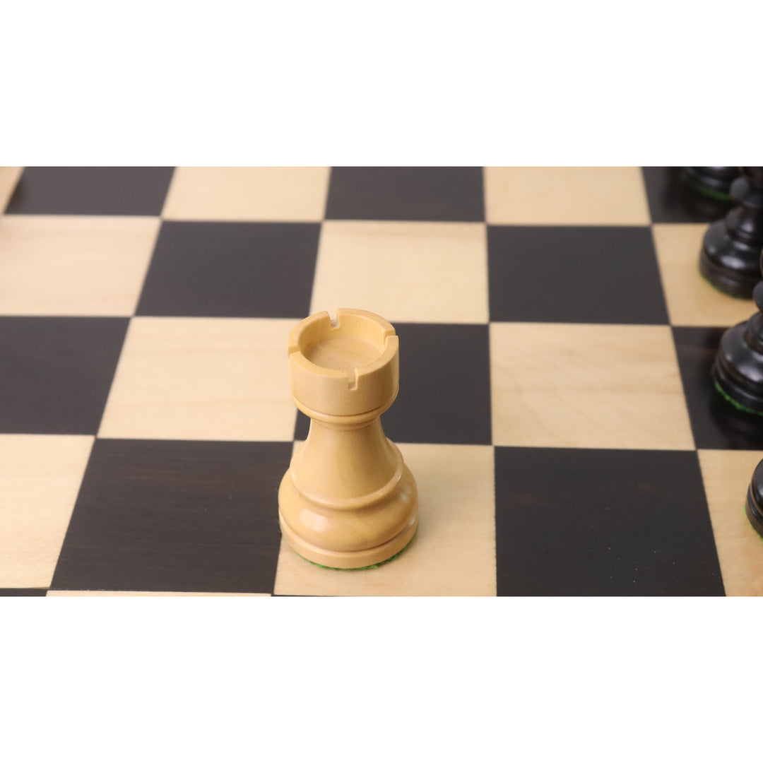 Jeu d'échecs de tournoi Staunton 3.3" - Pièces d'échecs uniquement - Buis ébénisterie - Taille compacte