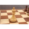 3.1 inch weighted boxwood Staunton king chess piece with a classic cross finial.