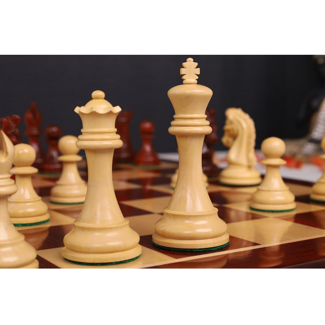 Repro 2016 Sinquefield Staunton Chess Set- Chess Pieces Only-Bud Rosewood-Triple Weight