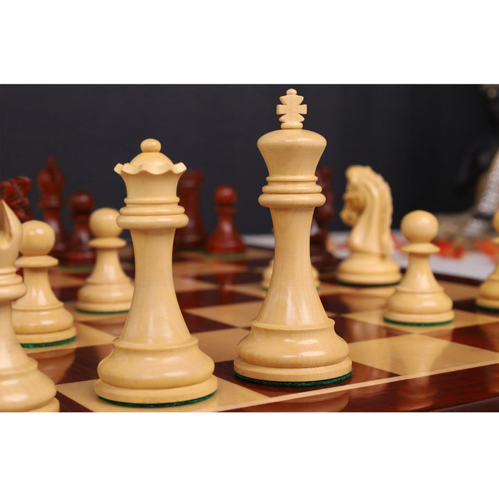 Repro 2016 Sinquefield Staunton Chess Set- Chess Pieces Only-Bud Rosewood-Triple Weight
