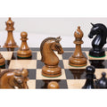 4.3" Sovereign Crown Luxury Staunton Chess Set - Chess Pieces Only - Lacquered Distress Antiqued Boxwood & Ebony - Triple Weighted