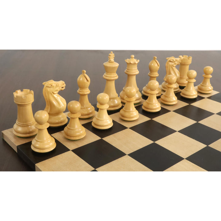 3" Professional Staunton Chessnut Air Sensor Compatible Set- Chess Pieces Only- Ebonised Boxwood