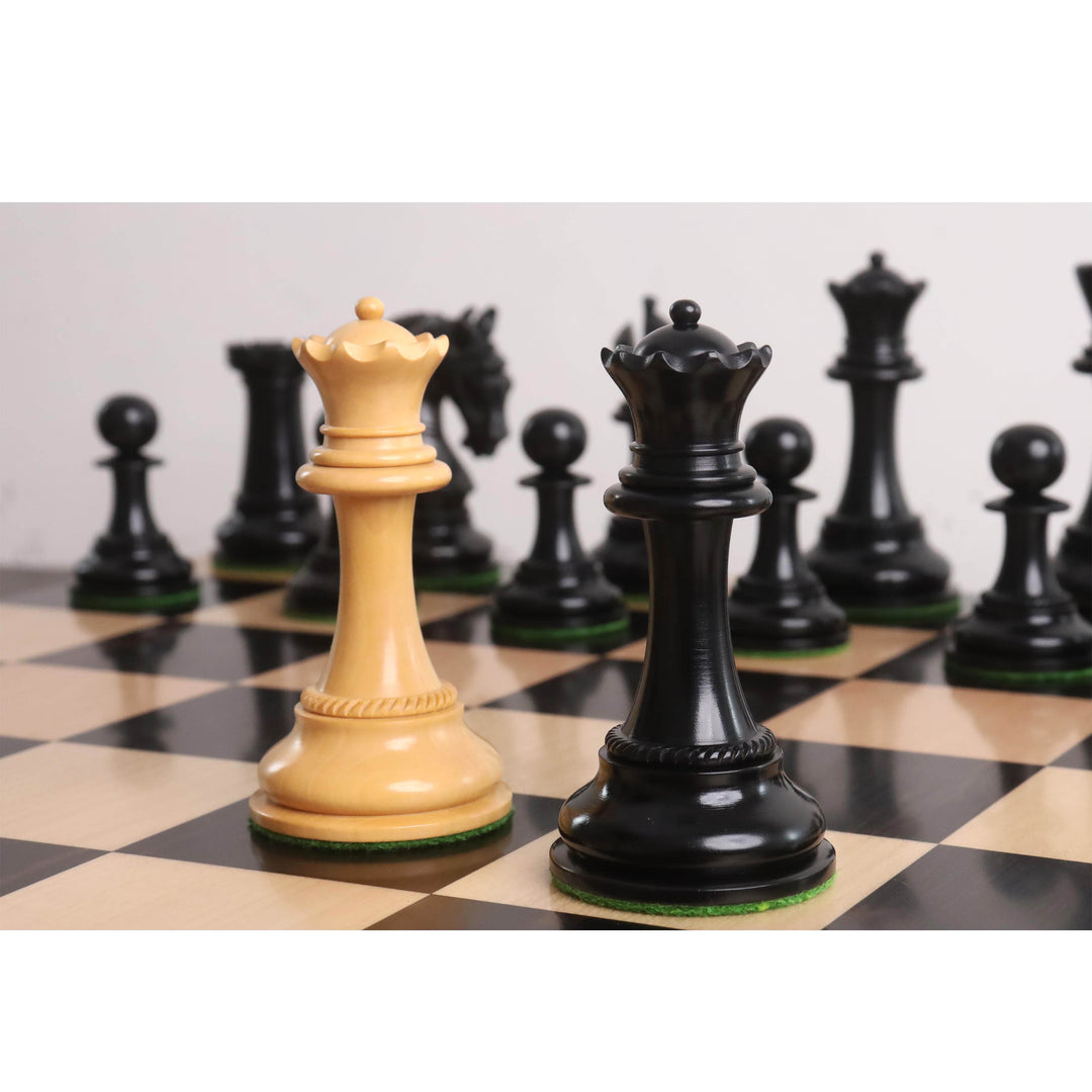 4.3" Imperator Luxury Staunton Chess Set- Chess Pieces Only - Ebony Wood - Triple Weight