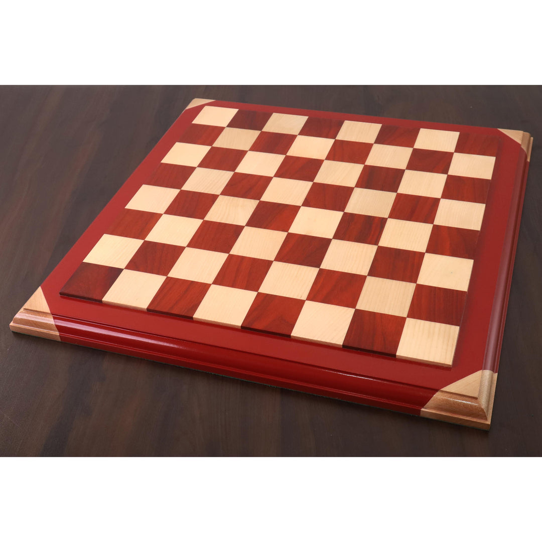 Tablero de ajedrez de lujo de madera de palisandro y arce de 21" - 55 mm cuadrado- Baldosas en relieve