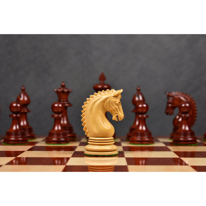 4.2" Luxury Augustus Staunton Chess Set- Chess Pieces Only - Triple Weighted Budrose Wood