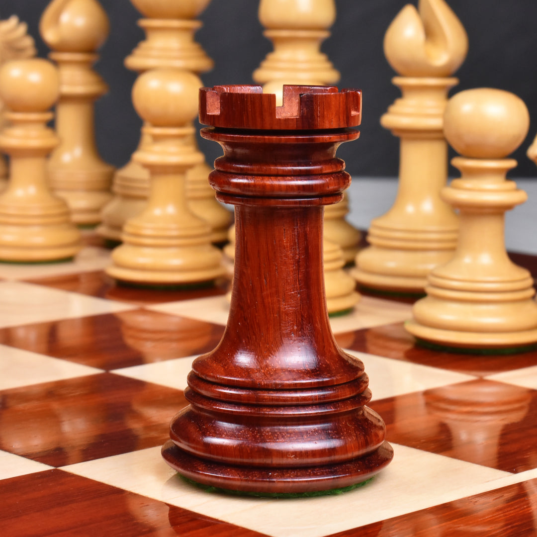 Arthur Luxury Staunton Chess Set Combo - Pieces in Bud Rosewood with 23" Wooden Chessboard and Storage Box