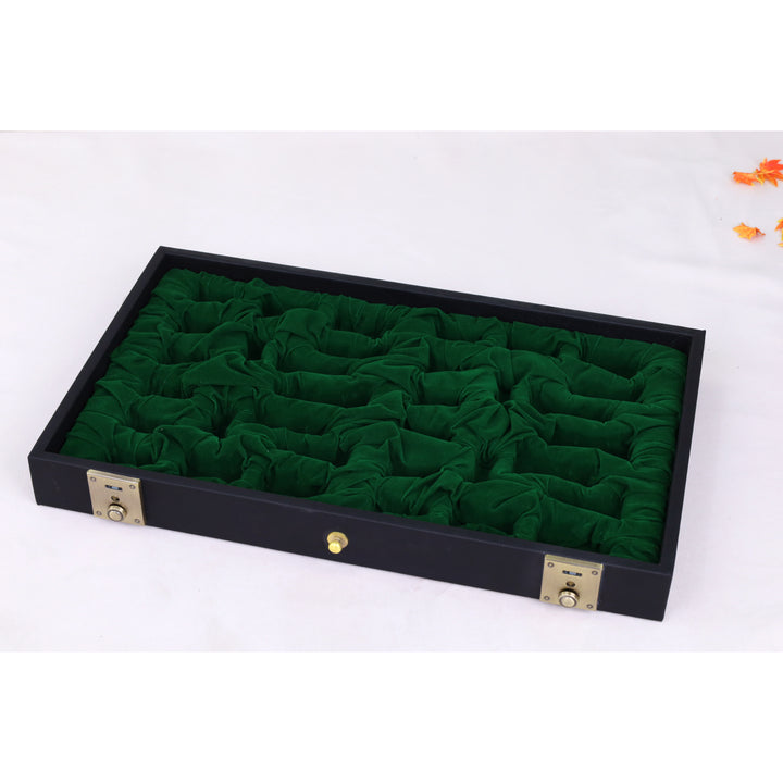 All-in-One Leatherette Chess Set Storage Case with Drawers – Fits 15″–17″ Boards & 2.4″–3.0″ King-Height Pieces