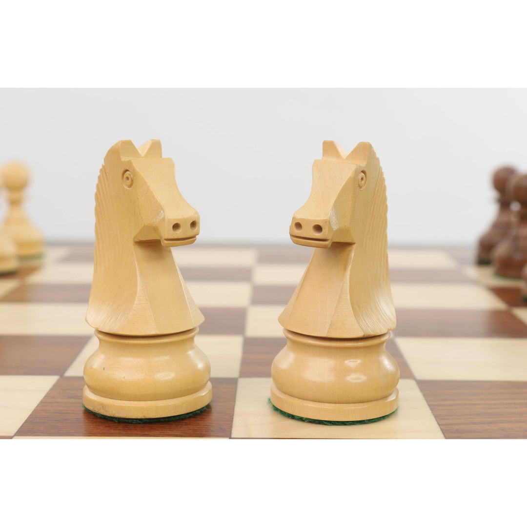 Slightly Imperfect 3.9" Tournament Chess Set- Chess Pieces Only - Golden Rosewood with Extra Queens