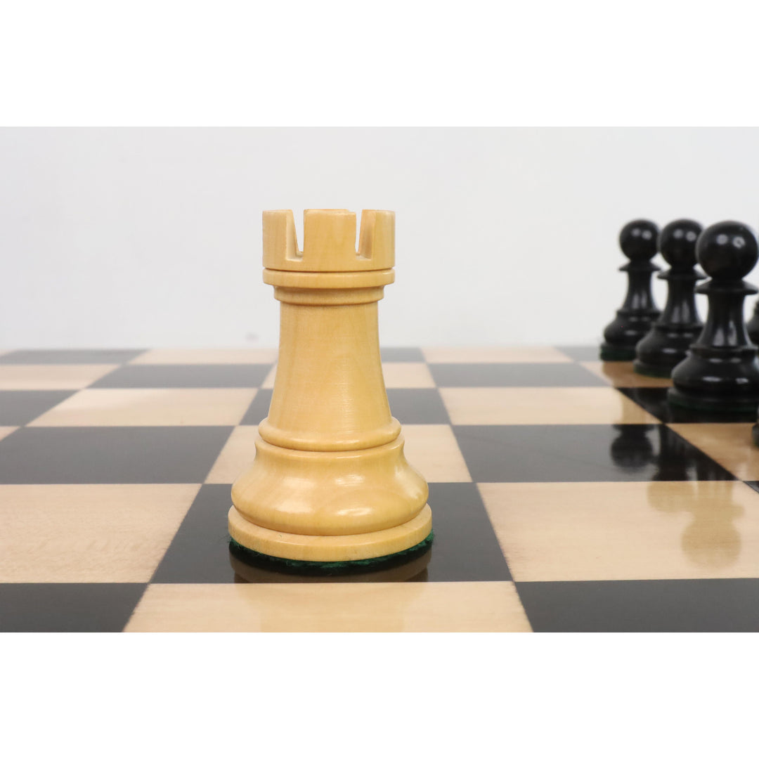 Slightly Imperfect 4.1" New Classic Staunton Wooden Chess Set - Chess Pieces Only-Weighted Ebonised Boxwood