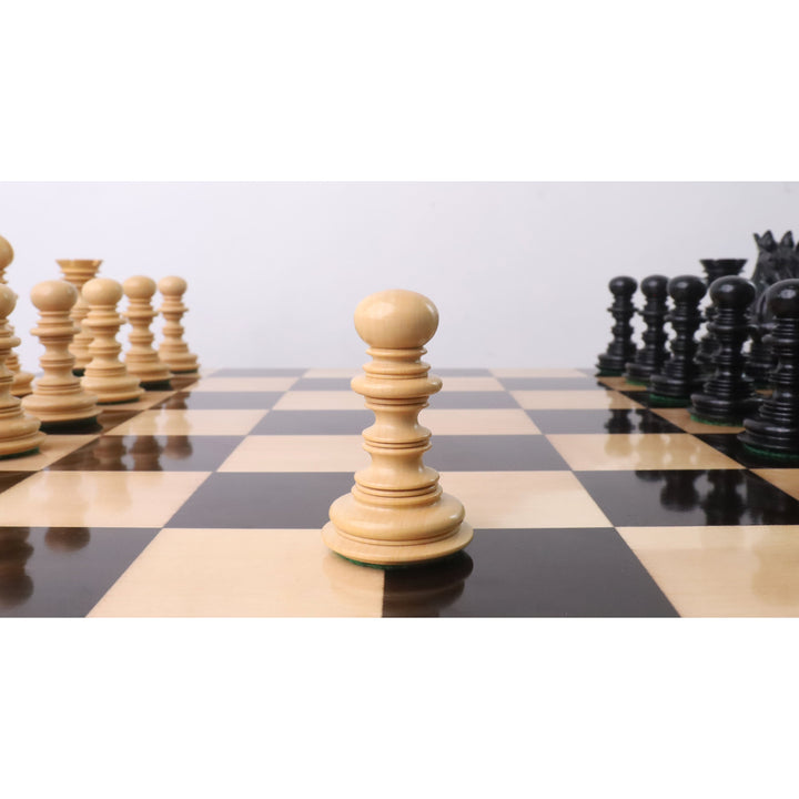 Leicht unvollkommenes 4,5" Gallant Luxus Staunton Schachspiel - Nur Schachfiguren - dreifach gewichtet - Ebenholz