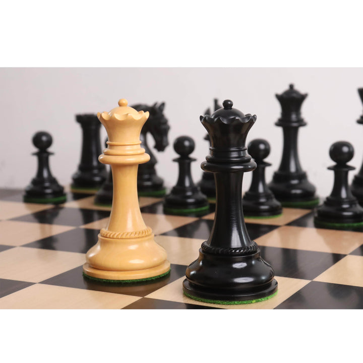 4.3" Imperator Luxury Staunton Combo Chess Set - Pieces in Ebony Wood with Board and Box