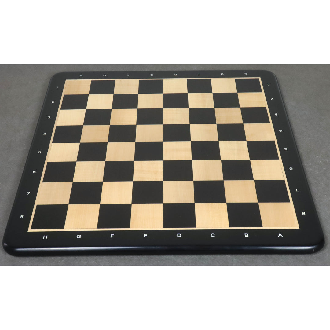 Slightly Imperfect 21" Ebony Wood & Maple Wood Chess board - Square of 55 mm - Algebraic Notations - Warehouse Clearance - Europe Shipping Only