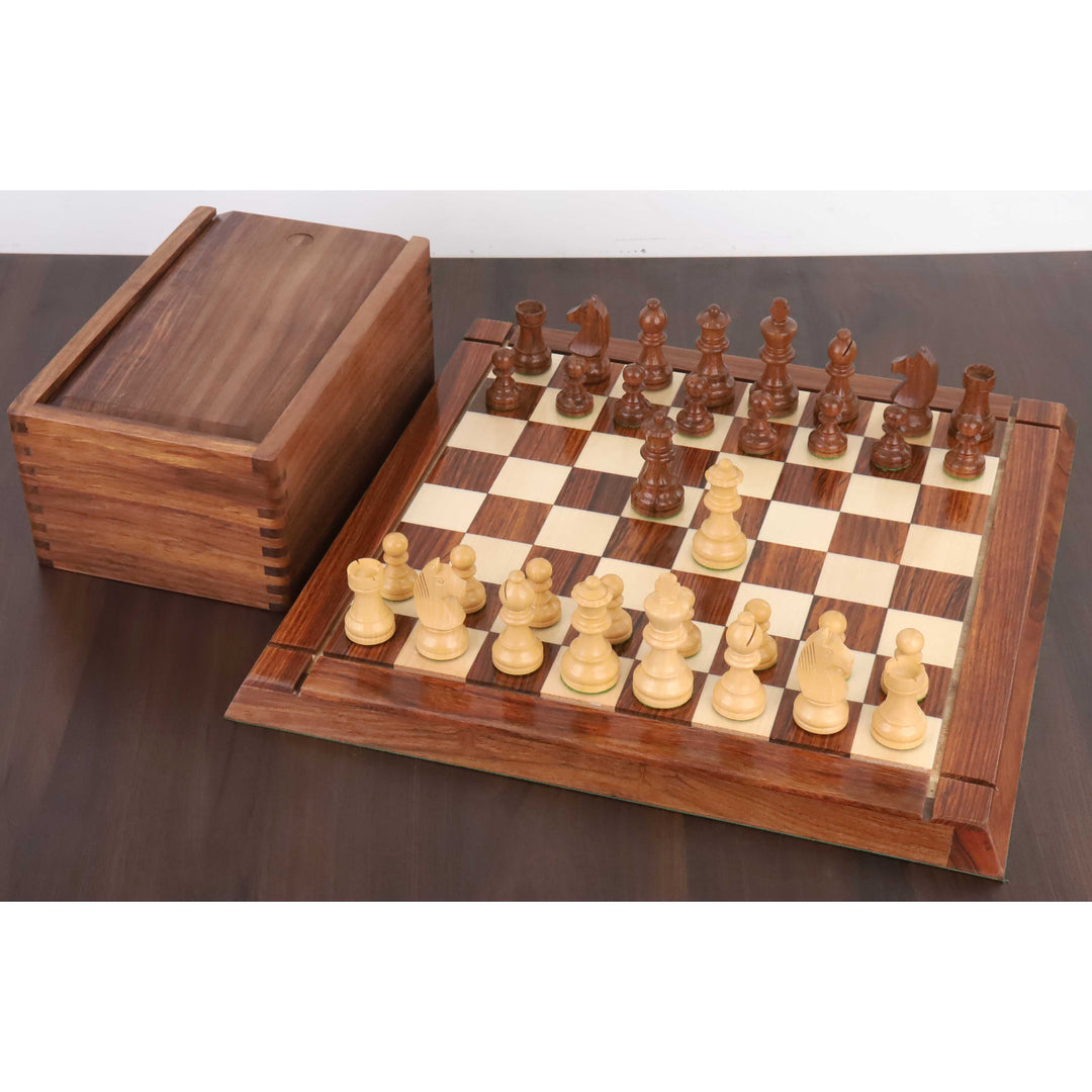 2.8" Tournament Staunton Schachspiel - Nur Schachfiguren - Goldenes Palisanderholz - Kompaktes Format
