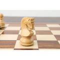 Detailed carving of a Russian Zagreb boxwood knight chess piece mane and face.