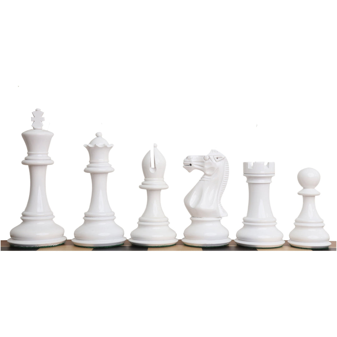 Slightly Imperfect 6.3" Jumbo Pro Staunton Luxury Chess Set- Chess Pieces Only - Red & White Lacquered