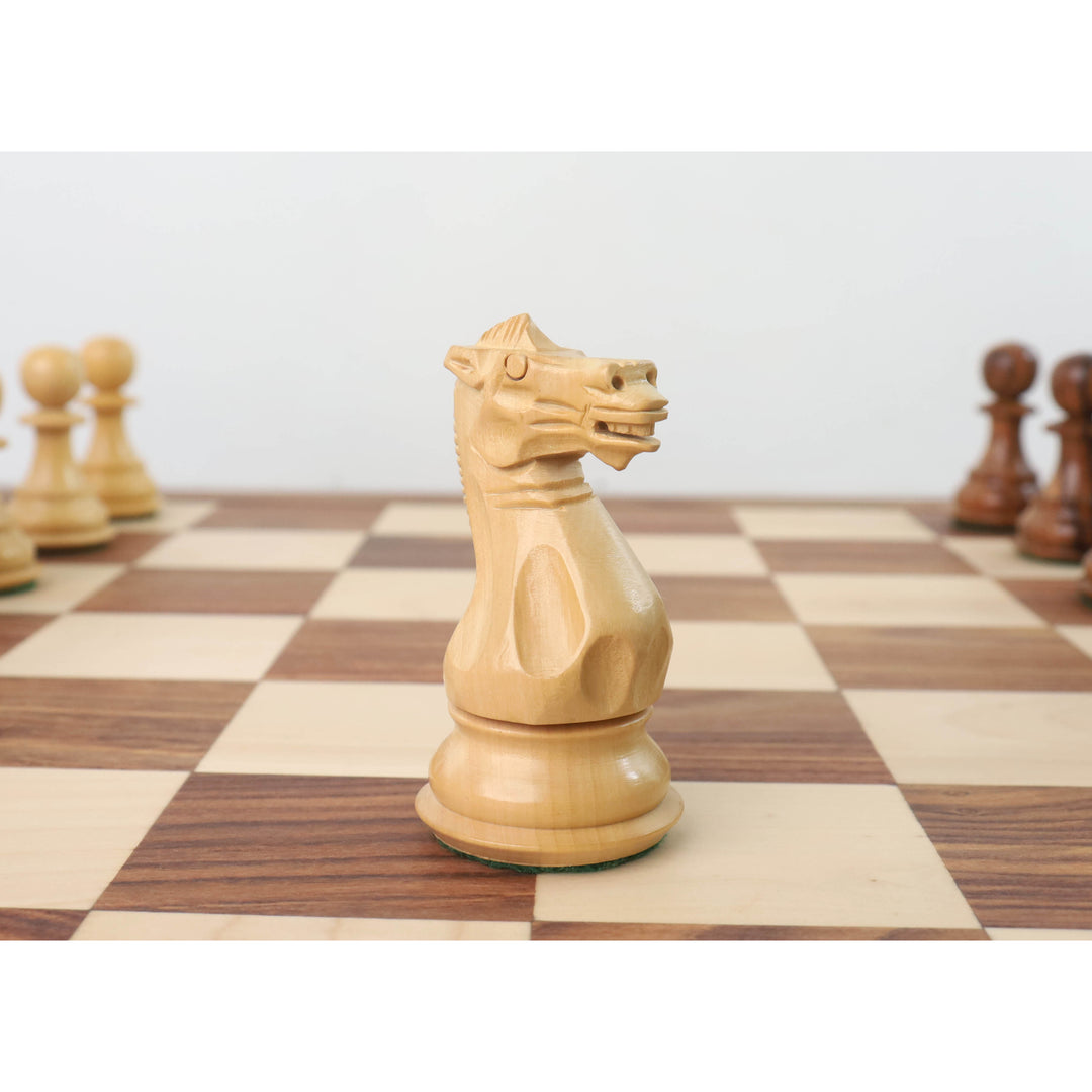 Combo of 4.1" Pro Staunton Weighted Wooden Chess Set - Chess Pieces with 23" Chess Board in Golden Rosewood - Warehouse Clearance - Europe Shipping Only