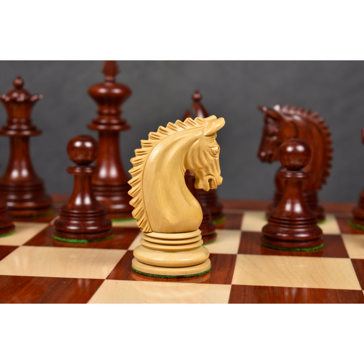 Jeu d'échecs de luxe Patton Staunton 4.2" - Pièces d'échecs uniquement - Bois de Budrose à triple lestage