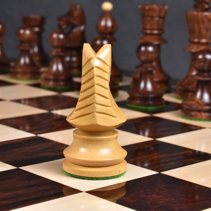 Jeu d'échecs roumain hongrois de tournoi 3.8" - Pièces d'échecs uniquement - Bois de rose lesté