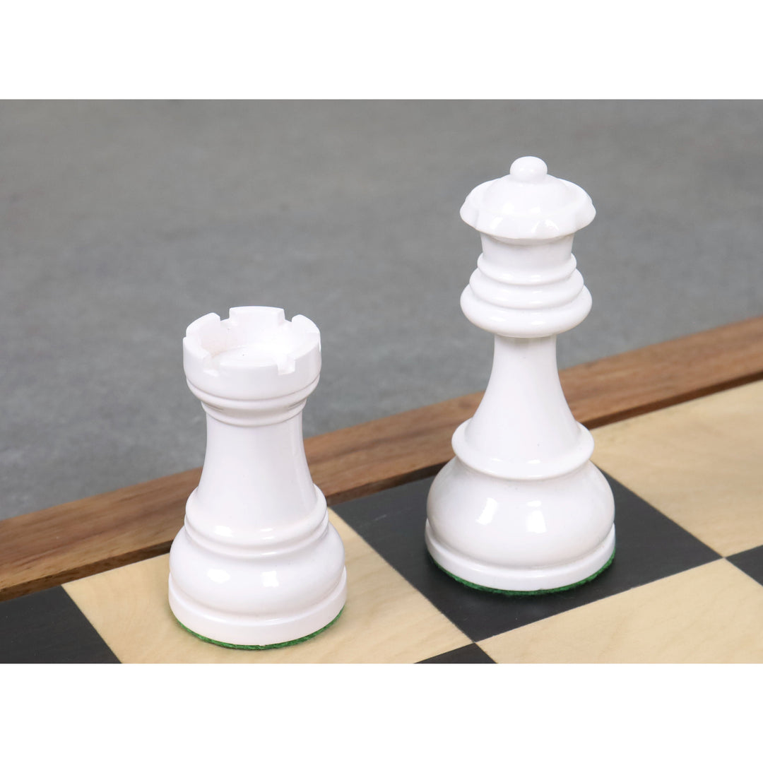 Black & Ivory White Painted Staunton Chess Pieces only set