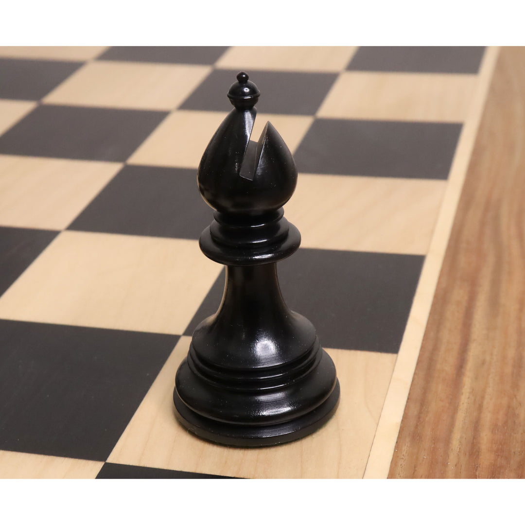 Luksusowy zestaw szachów Augustus Staunton 4,2” - tylko szachy - drewno hebanowe - potrójne  ważony