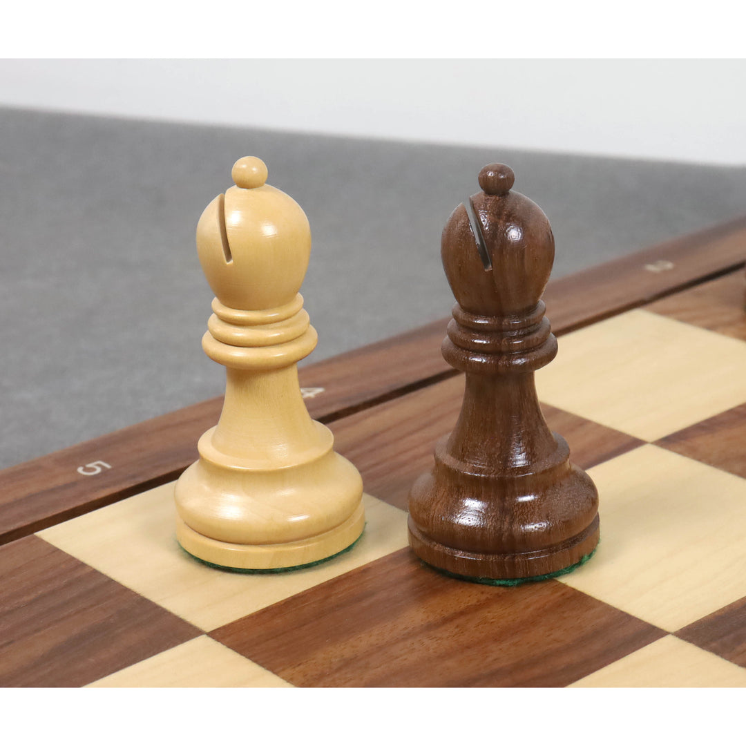 Slightly Imperfect 1972 Championship Fischer Spassky Chess Set- Chess Pieces Only - Double Weighted Golden Rosewood & Boxwood
