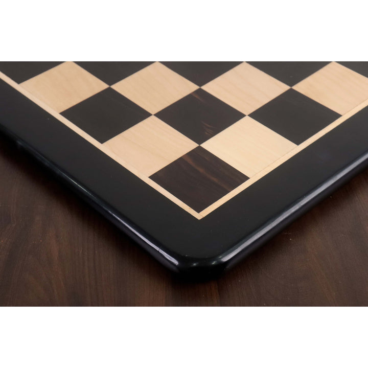 Slightly Imperfect 21" Solid Inlaid Ebony & Maple Wood Chess board - Square of 55 mm - Warehouse Clearance - Europe Shipping Only