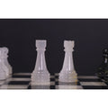 Ensemble d'échecs en marbre onyx légèrement imparfait avec échiquier - 12" - Pierre noire et blanche