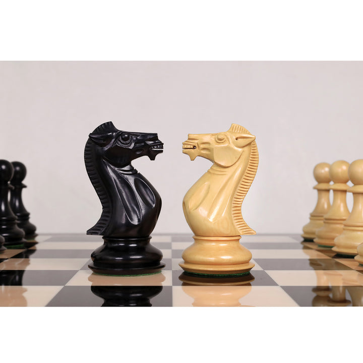 Combo of 6.3" Jumbo Pro Staunton Luxury Triple Weighted Chess Set with 26" Ebony & Maple Wood Chess Board
