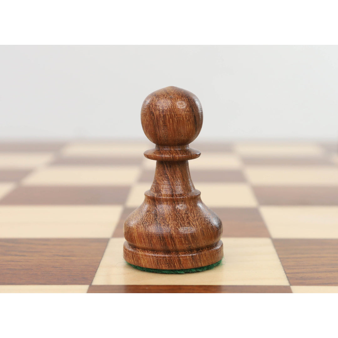 Slightly Imperfect 3.9" Tournament Chess Set- Chess Pieces Only - Golden Rosewood with Extra Queens
