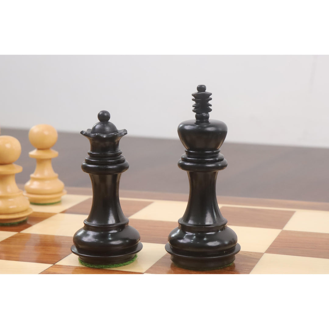 3.2" Laughing Knight Staunton Chess Set- Chess Pieces Only - Weighted Ebonised Boxwood