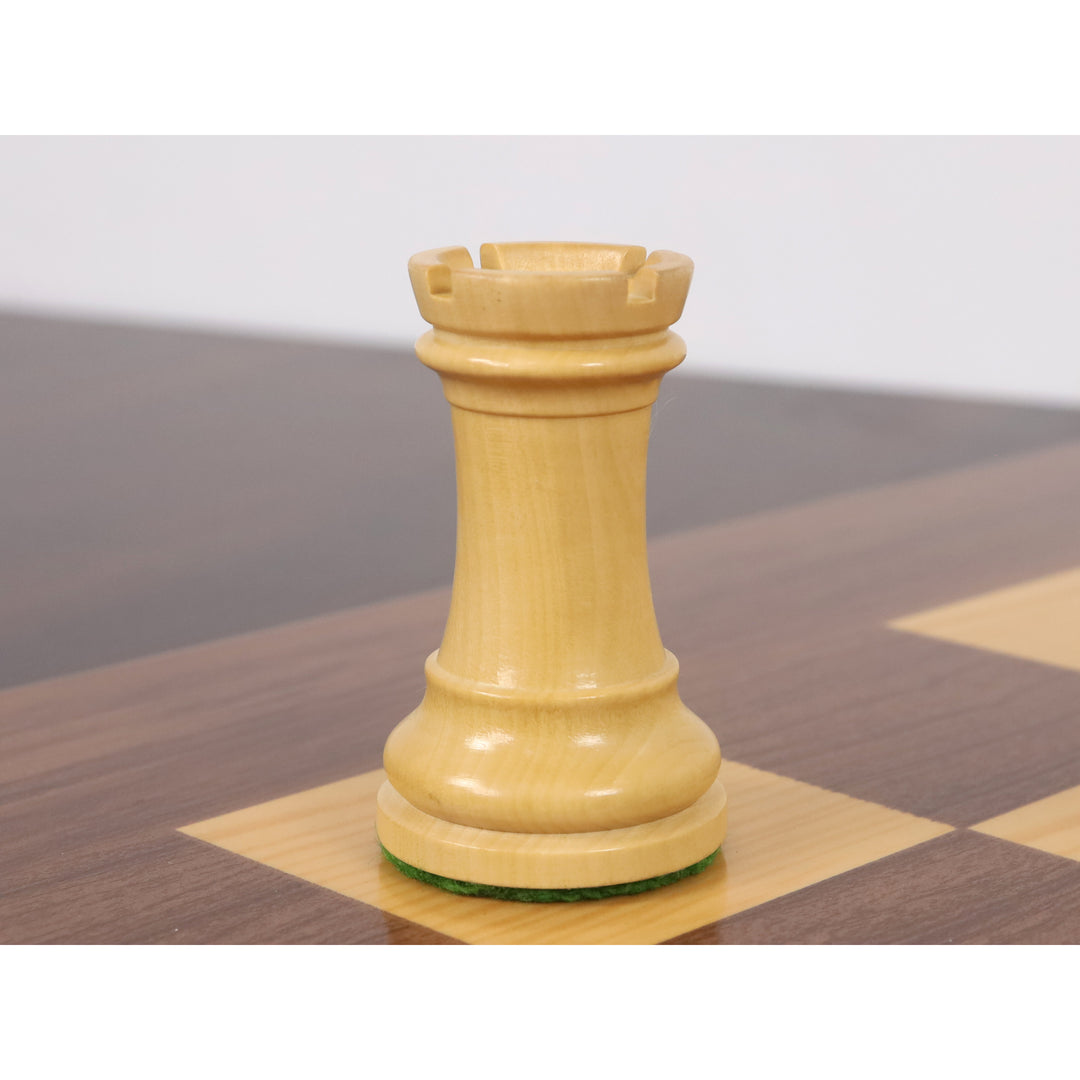 3.9" French Chavet Tournament Chess Set- Chess Pieces Only - Mahogany Stained & Boxwood - Warehouse Clearance - USA Shipping Only