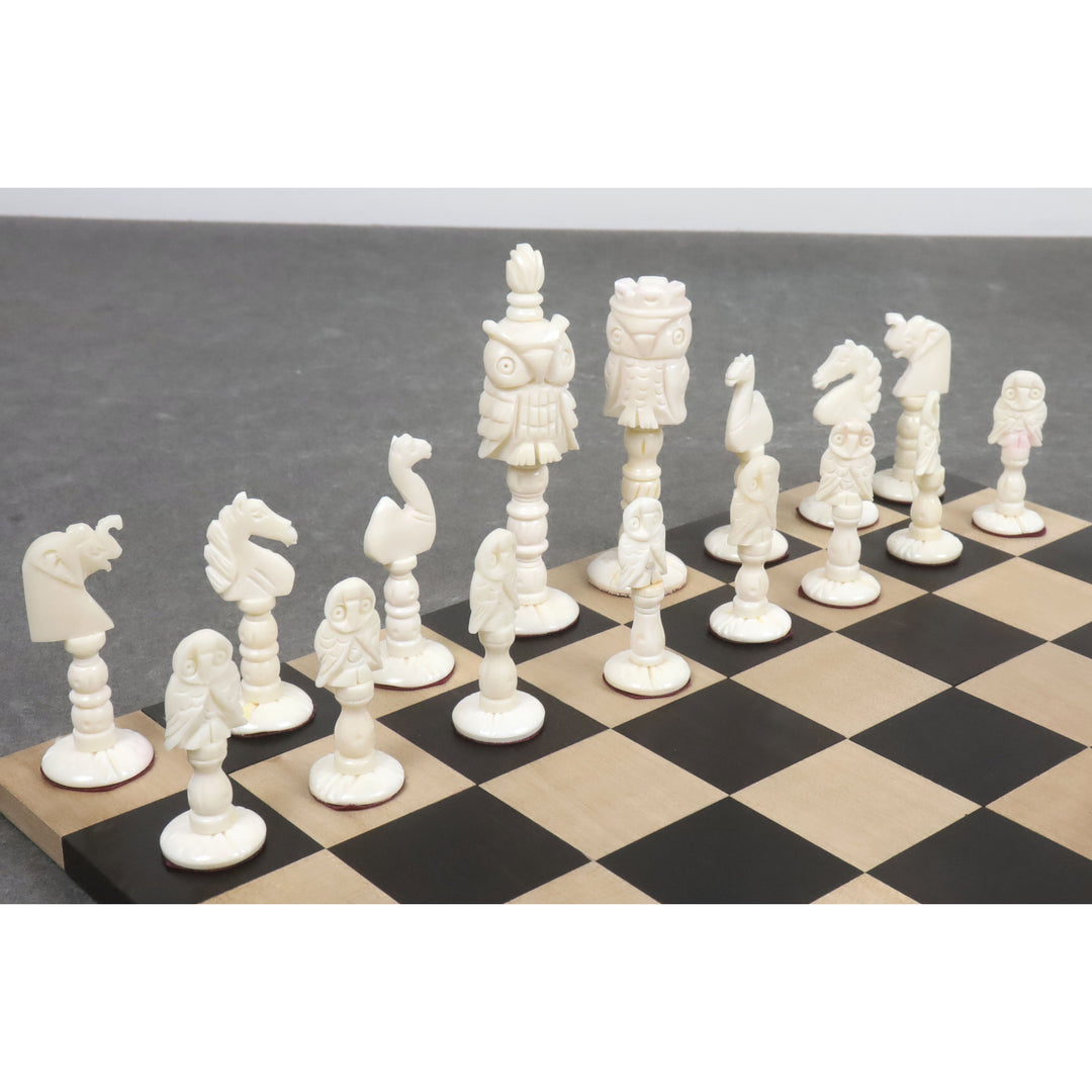 4" Animal Kingdom Series Chess Pieces Only Set - Distress Antiqued Camel Bone