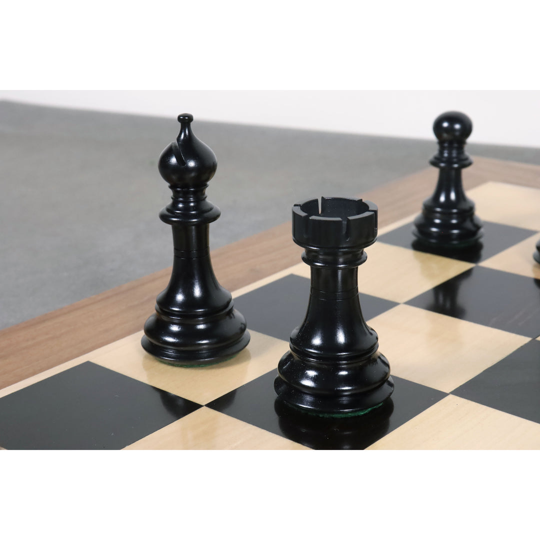 Slightly Imperfect  4.6" Prestige Luxury Staunton Chess Set- Chess Pieces Only - Bud Rosewood & Ebony-Triple Weighted